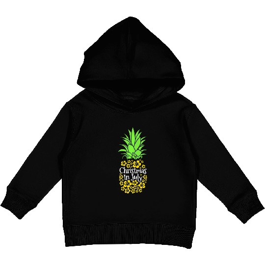 Christmas In July Funny Summer Vacation Pineapple Kids Pullover Hoodies