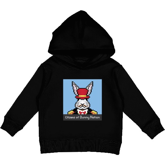 Citizens of Bunny Nation NFT #34 Artwork Kids Pullover Hoodies