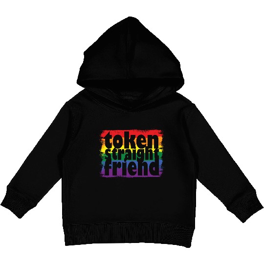 Proud LGBTQ Ally Token Straight Friend Gay Pride Kids Pullover Hoodies