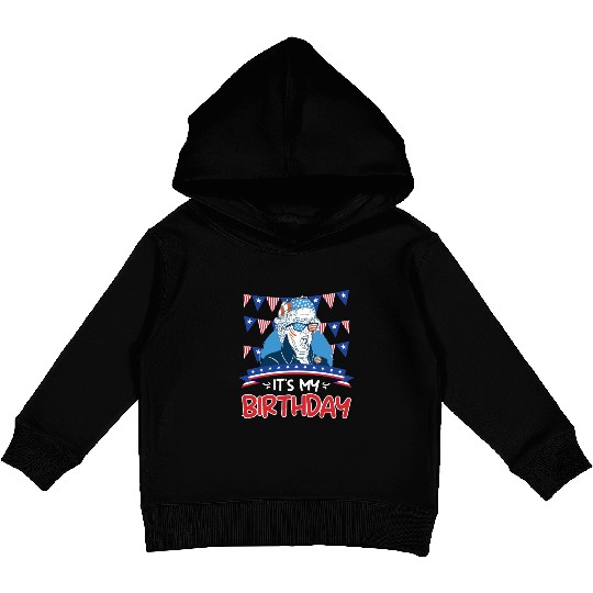 Its my Birthday Independence Day George Washington Kids Pullover Hoodies