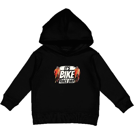 It's Bike Race Day Racer Racing Bicycle Cycling Kids Pullover Hoodies
