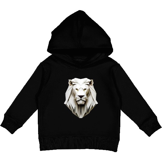 Origami lion - king of folding art Kids Pullover Hoodies