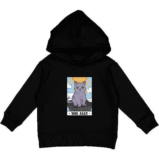 The Ally Cat Sunny LGBT Pride Month Feline LGBT Kids Pullover Hoodies