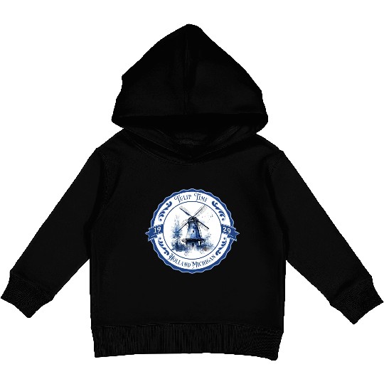 Delft Style Tulip Festival Time in Holland, Mi. Kids Pullover Hoodies