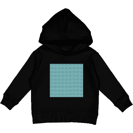Retro Teal Chevron Pattern Kids Pullover Hoodies