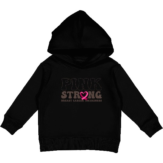Pink Stronger Breast Cancer Awareness I Wear Pink Kids Pullover Hoodies