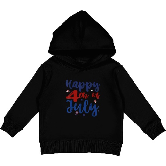 Fireworks Happy 4th Of July US Flag American 4th Kids Pullover Hoodies
