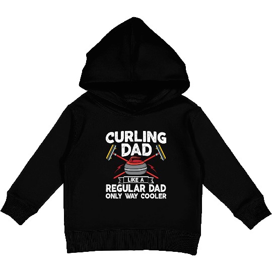Curling Dad Like A Regular Dad But Cooler Retro Kids Pullover Hoodies