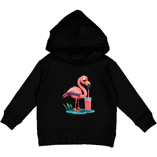 Summer Flamingo Kids Pullover Hoodies