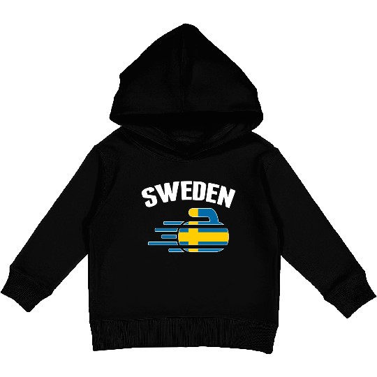 Sweden Curling Rock Sport Fans Swedish Curlers Win Kids Pullover Hoodies
