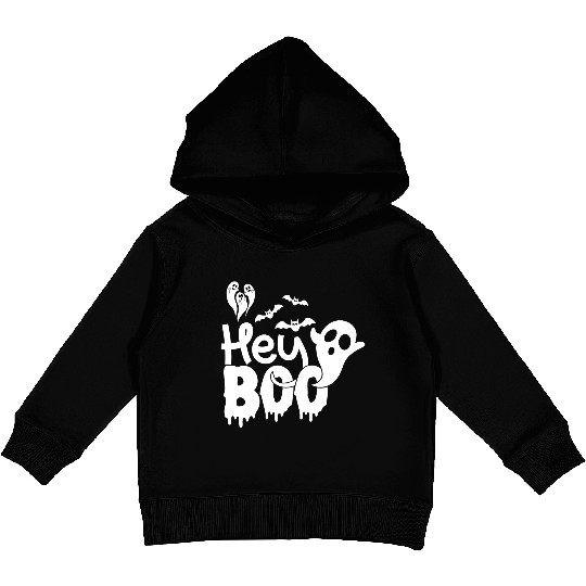 Hey Booo Spooky Ghost Kids Pullover Hoodies