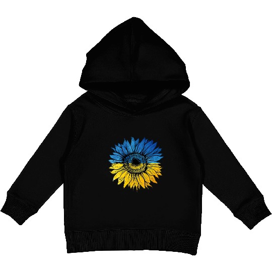 Sunflower Ukraine Ukrainian Flag Stand With Ukrain Kids Pullover Hoodies