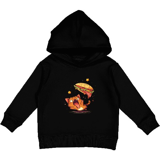 Cat and Taco A Perfectly Delicious Pair Kids Pullover Hoodies