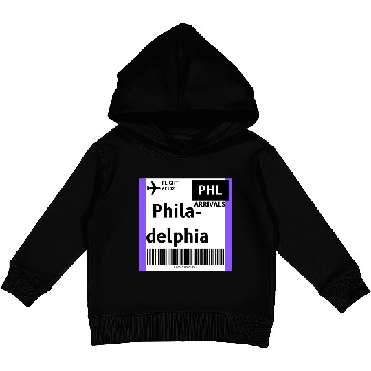 airplane ticket philadelphia Kids Pullover Hoodies