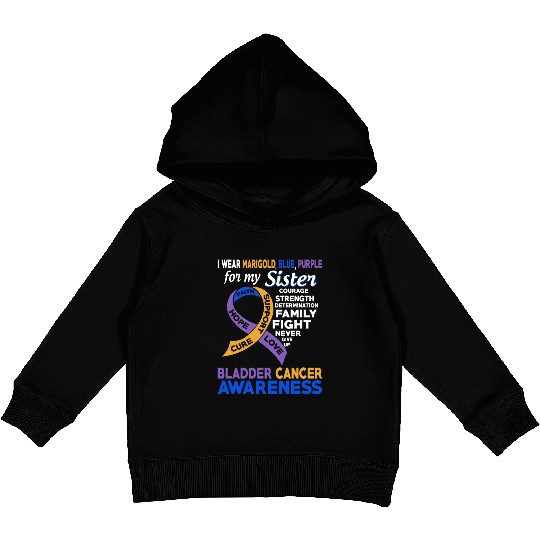 I Wear Marigold Blue Purple For My Sister Bladder Kids Pullover Hoodies