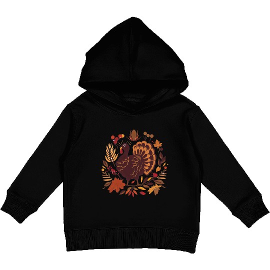 Turkeys, Harvest, and Gratitude Kids Pullover Hoodies