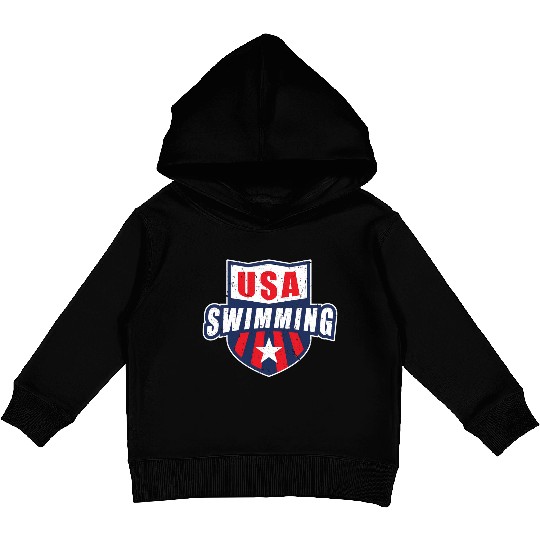 Usa Swimming Team Sports Athlete Us Swim Aquatic Kids Pullover Hoodies