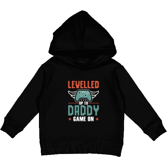 I Leveled Up to Daddy Gamer Funny Kids Pullover Hoodies