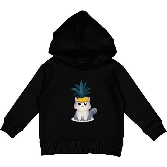 Pineapple cat Kids Pullover Hoodies