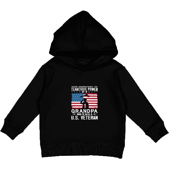 US Army Veteran Grandpa Kids Pullover Hoodies