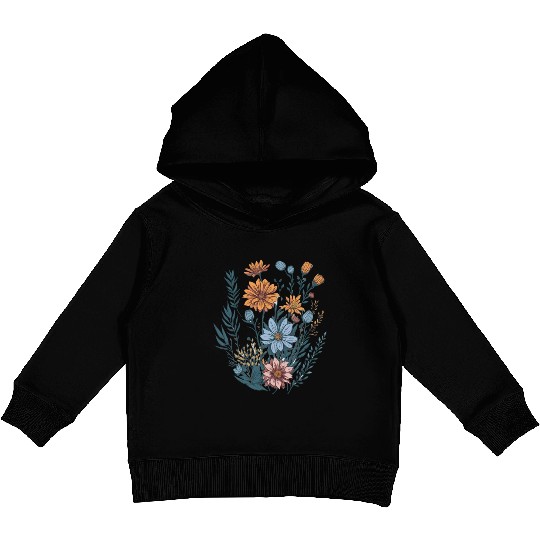 Nature Aesthetic Wild Flower Botanical Kids Pullover Hoodies