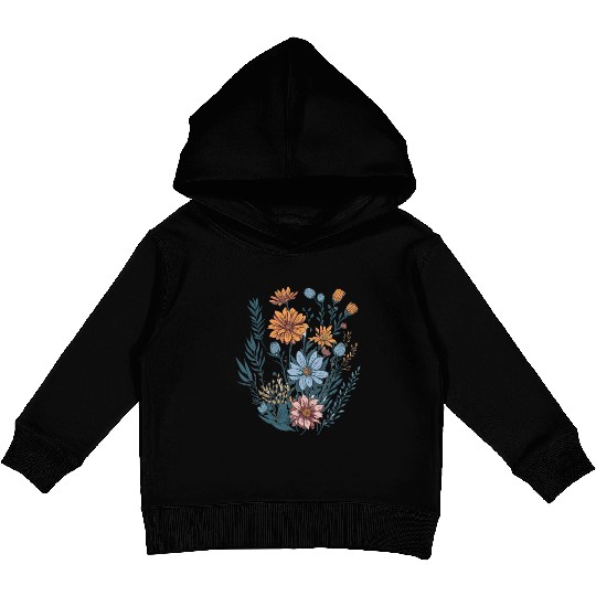 Nature Aesthetic Wild Flower Botanical Kids Pullover Hoodies