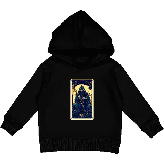 Dark Tarot Card Kids Pullover Hoodies: Mystical Astrology