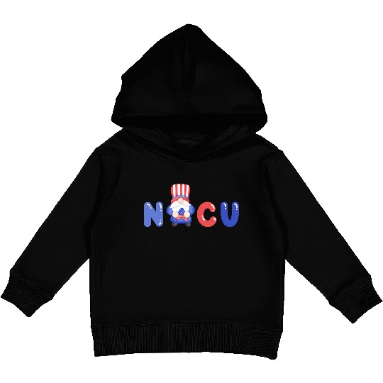 Cute NICU 4th of July Independence Day Design Kids Pullover Hoodies