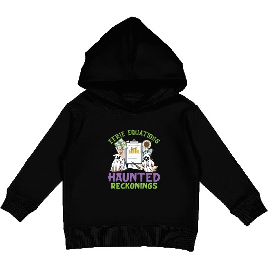 Eerie Equations Haunted Reckonings Halloween Kids Pullover Hoodies