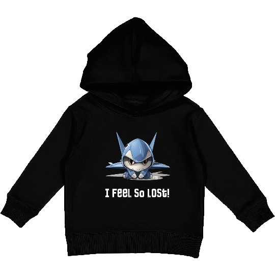 Little Lost Cute F35 Fighter Plane Illustration Kids Pullover Hoodies