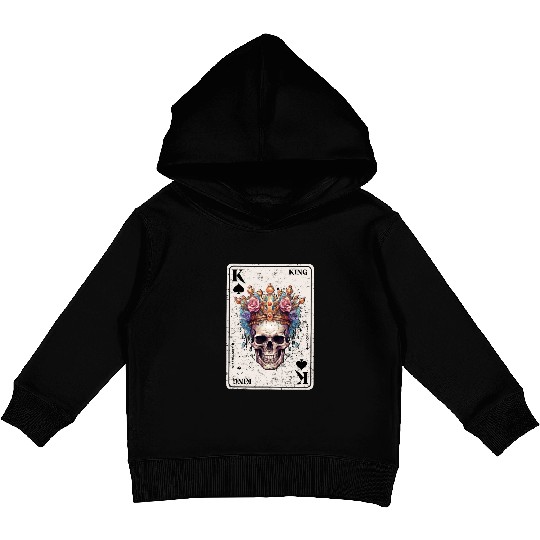 King on Spades Horror Halloween Card Game Creepy Kids Pullover Hoodies