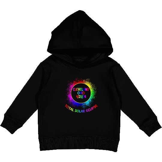 Total Solar Eclipse Cleveland Ohio 4/28/24 Kids Kids Pullover Hoodies