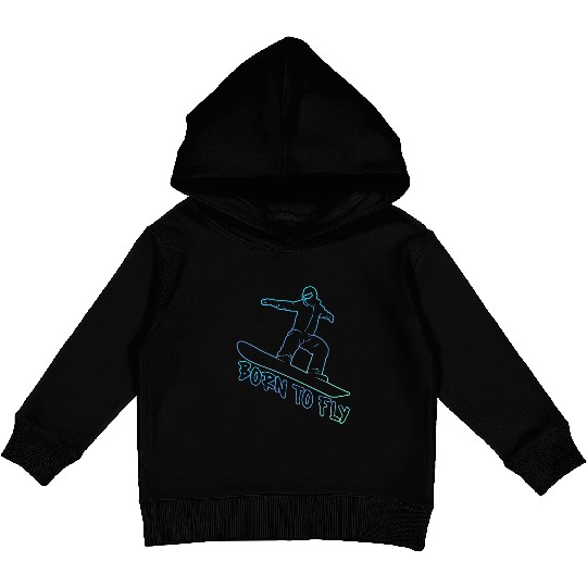 Snowboarding Born to Fly Snowboard Snowboarders Kids Pullover Hoodies