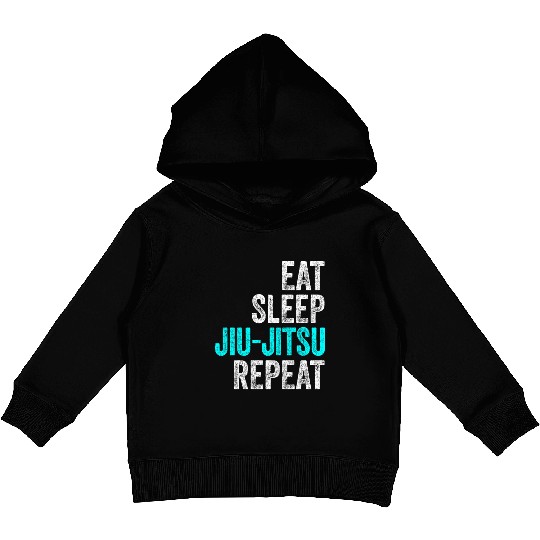 Eat Sleep Jiu-Jitsu Repeat Funny BJJ Kids Pullover Hoodies
