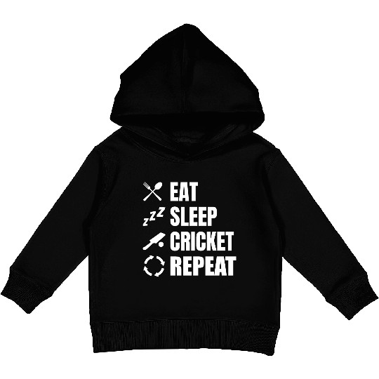 Cricket Player Daily Routine Kids Pullover Hoodies