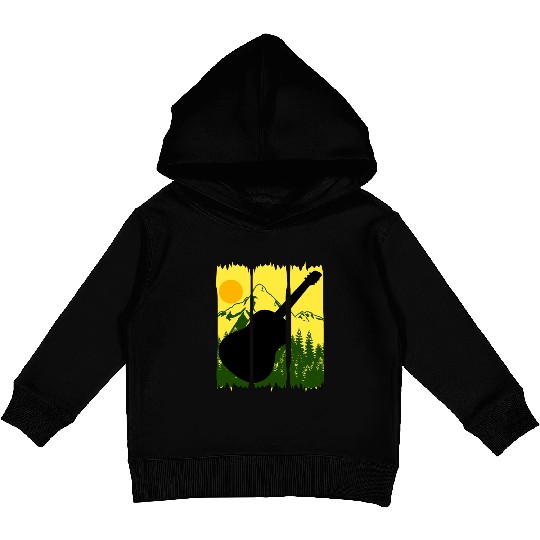 Guitar Nature Hiking Music Guitarist Kids Pullover Hoodies