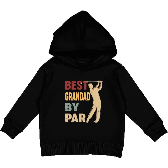 Best Grandad By Par Funny Golf Vintage Kids Pullover Hoodies