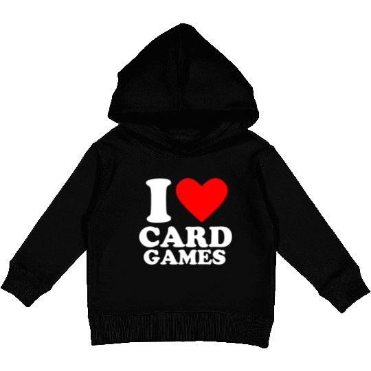 Geek Nerdy Gamer I Love Card Games Kids Pullover Hoodies