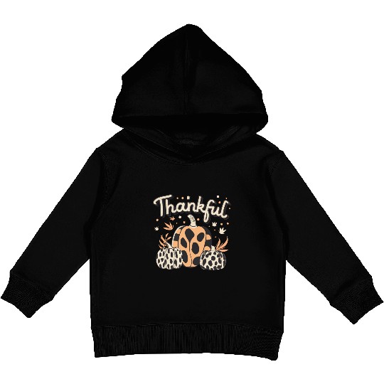 Thankful Thanksgiving Fall Vibes Kids Pullover Hoodies