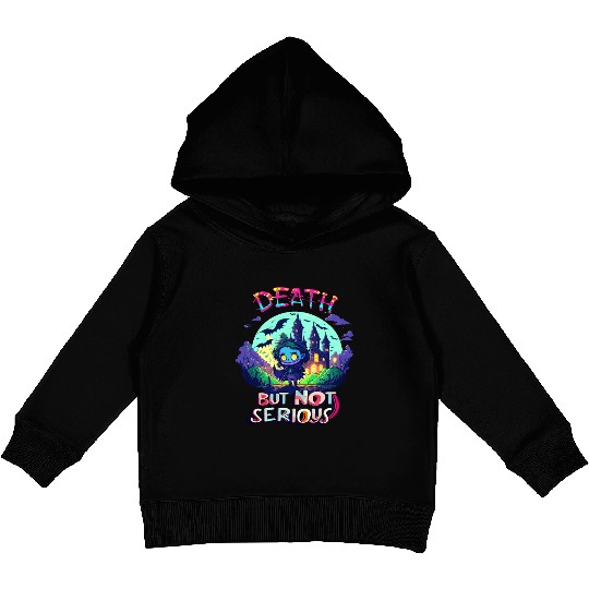 Death But Not Serious Funny Cute Halloween Zombie Kids Pullover Hoodies