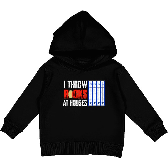 I Throw Rocks At Houses Curling Curler Ice Sport Kids Pullover Hoodies
