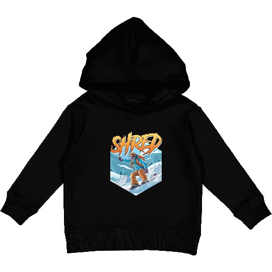 Snowboarding SHRED Snowboarder Freestyle Kids Pullover Hoodies