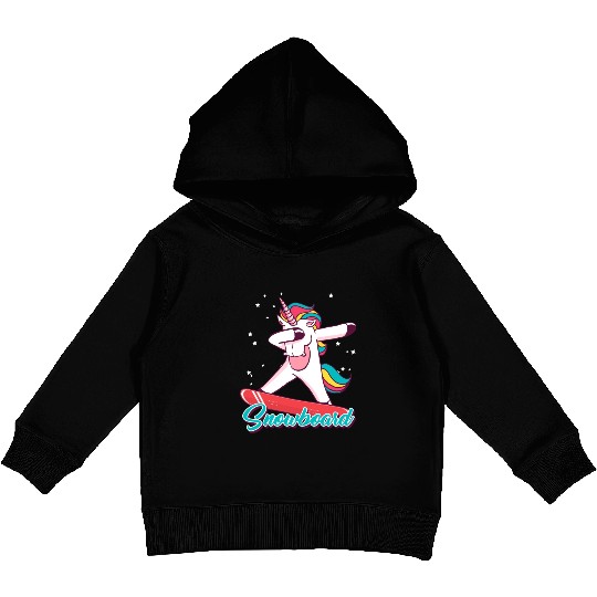 Snowboard Girls Snowboarding Unicorn Kids Pullover Hoodies