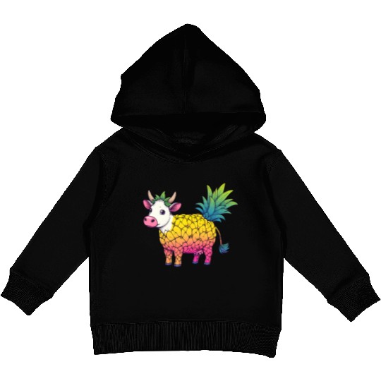 Cow in pineapple costume - Fruity joy Kids Pullover Hoodies
