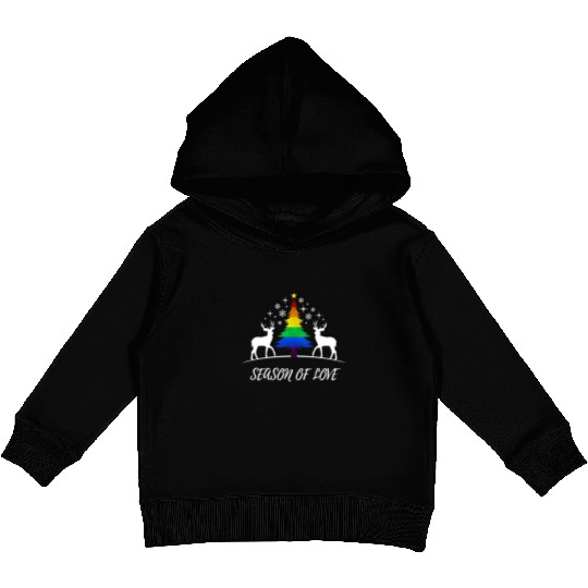 Gay Christmas Tree Gay Couple Season Of Love Kids Pullover Hoodies