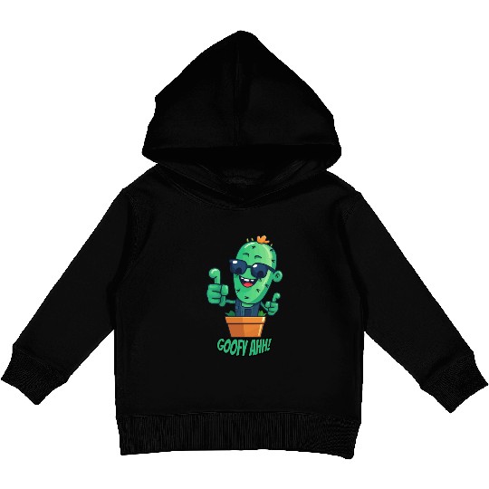 Fun Cactus Character Goofy Ahh Kids Pullover Hoodies