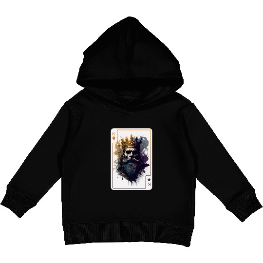 Creepy Card Game King Spades Poker Nightmare Kids Pullover Hoodies