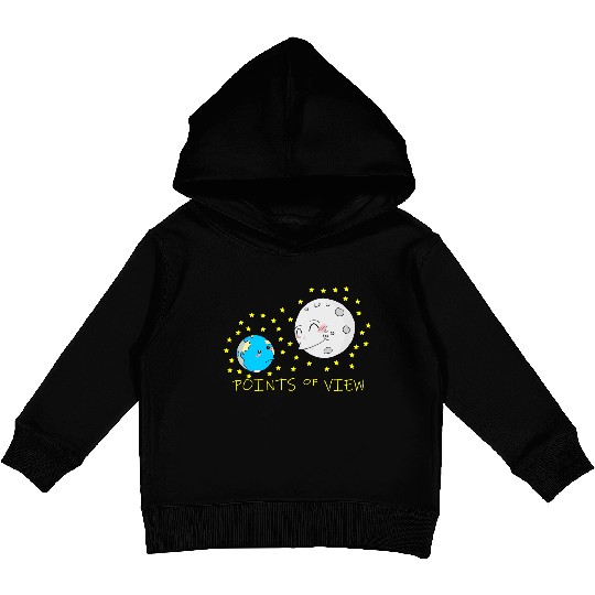 Cute Moon and Earth Positive Points of View Design Kids Pullover Hoodies