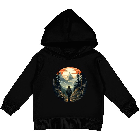 Forest nature trekking adventure Kids Pullover Hoodies