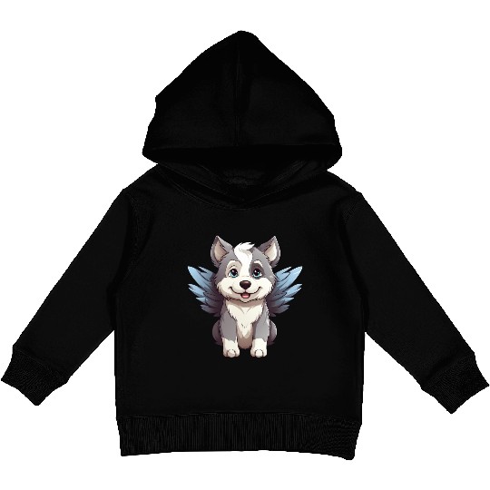 Husky Angel - Cute Dog with Heavenly Wings Kids Pullover Hoodies